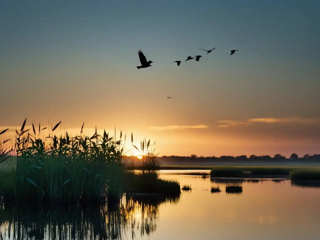 Análisis detallado de la soledad de la marisma al amanecer, evocando la tranquilidad de 'Dónde cantan las langostas'