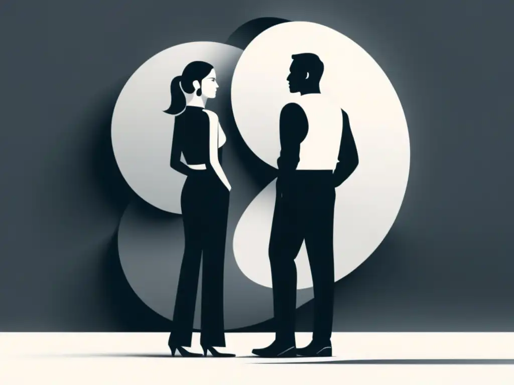 Conversación empoderada: ilustración en blanco y negro de diálogo profundo Ilustración en blanco y negro de diálogo profundo y empoderamiento, capturando la esencia de la crítica feminista y los diálogos literarios