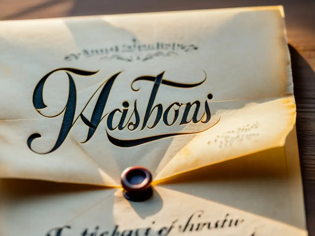 Una carta envejecida con caligrafía elegante y sello de cera, evoca la nostalgia y la elegancia de la novela epistolar Las amistades peligrosas