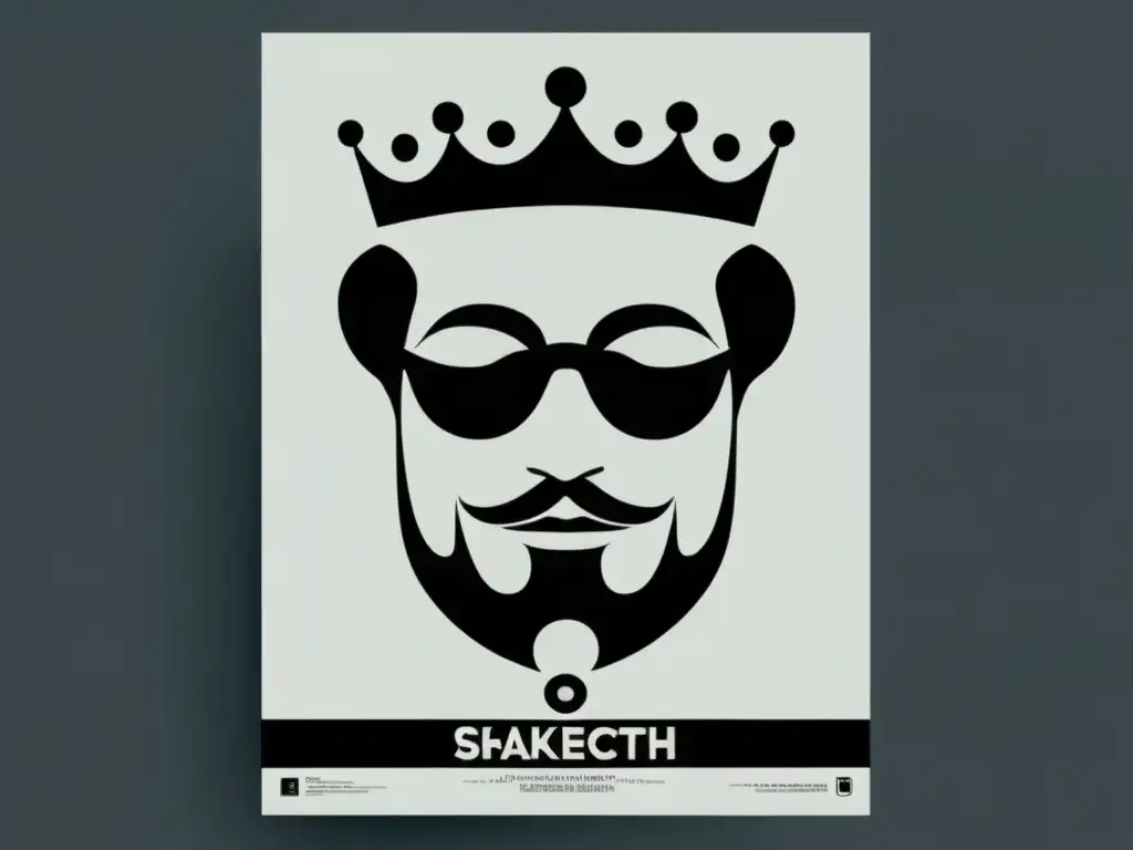 Adaptación moderna de Shakespeare: Minimalismo y drama Cartel minimalista para adaptaciones cinematográficas de Shakespeare, elegante y evocador