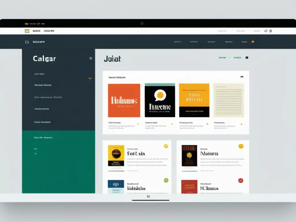 Catálogos digitales interactivos para escritores: Interfaz moderna y elegante con variedad de libros en un diseño minimalista