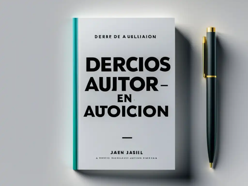 Derechos de Autor en la Autoedición: portada moderna y elegante con tipografía llamativa, sobre fondo blanco