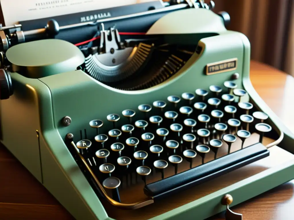 Detalle impresionante de una antigua máquina de escribir, con sus teclas, martillos y bordes de metal desgastados