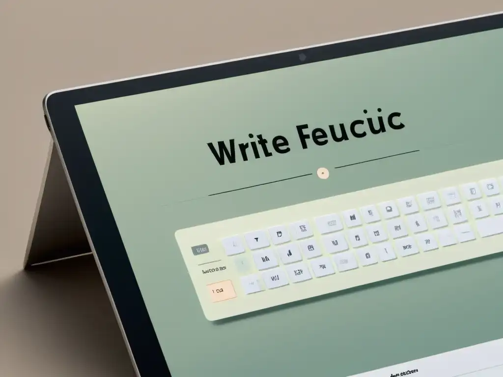 Diseño de Interfaz en Software Escritura: Interfaz moderna y minimalista que inspira calma y enfoque para potenciar la creatividad y la productividad