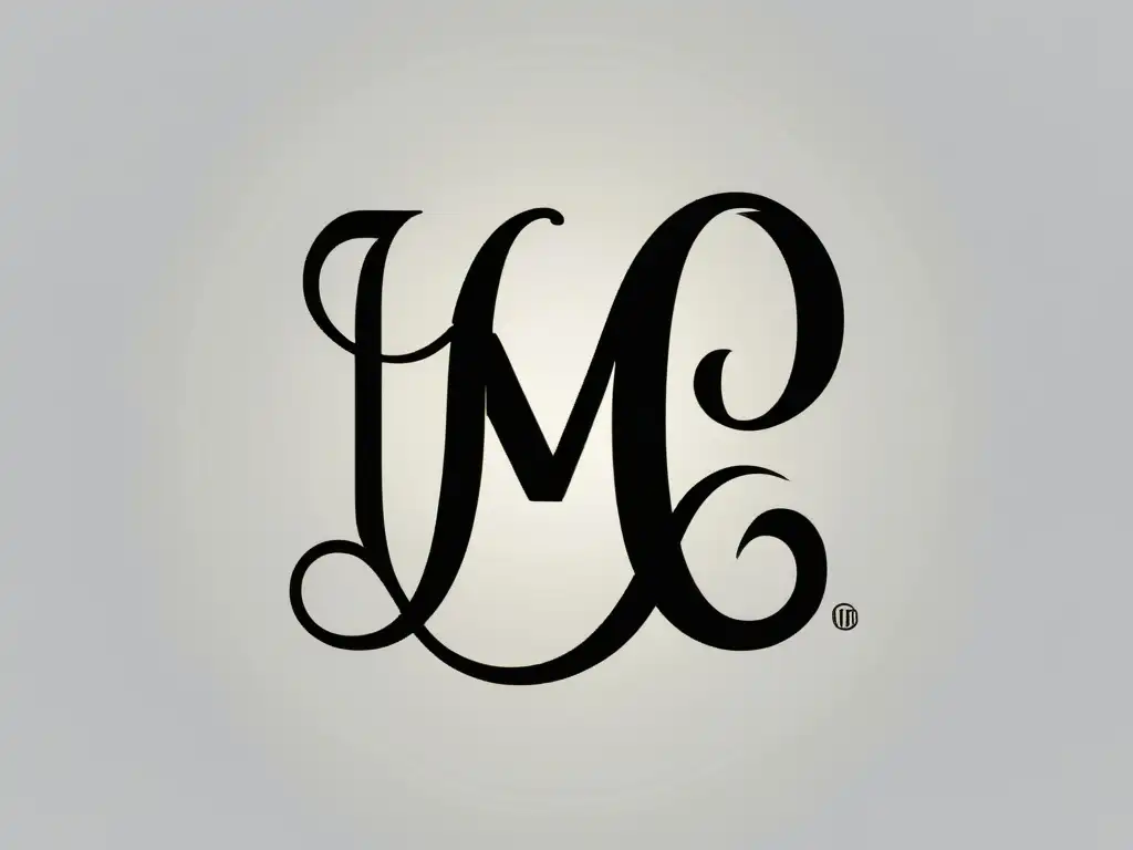 Exlibris personalizado de monograma minimalista Un diseño minimalista de exlibris con iniciales entrelazadas y líneas elegantes sobre fondo blanco