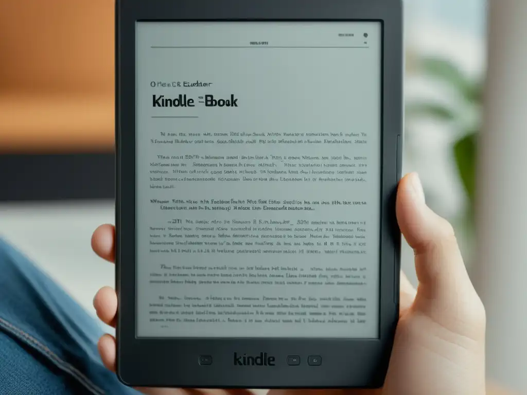 Un Kindle muestra un ebook MOBI con texto nítido