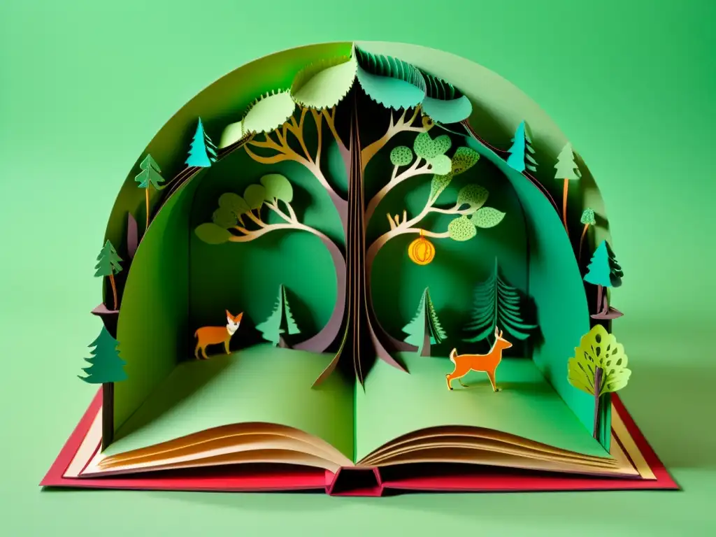 Ediciones tridimensionales libros coleccionistas: Increíble libro desplegable con escena mágica de un bosque en 3D, con detalles y colores vibrantes