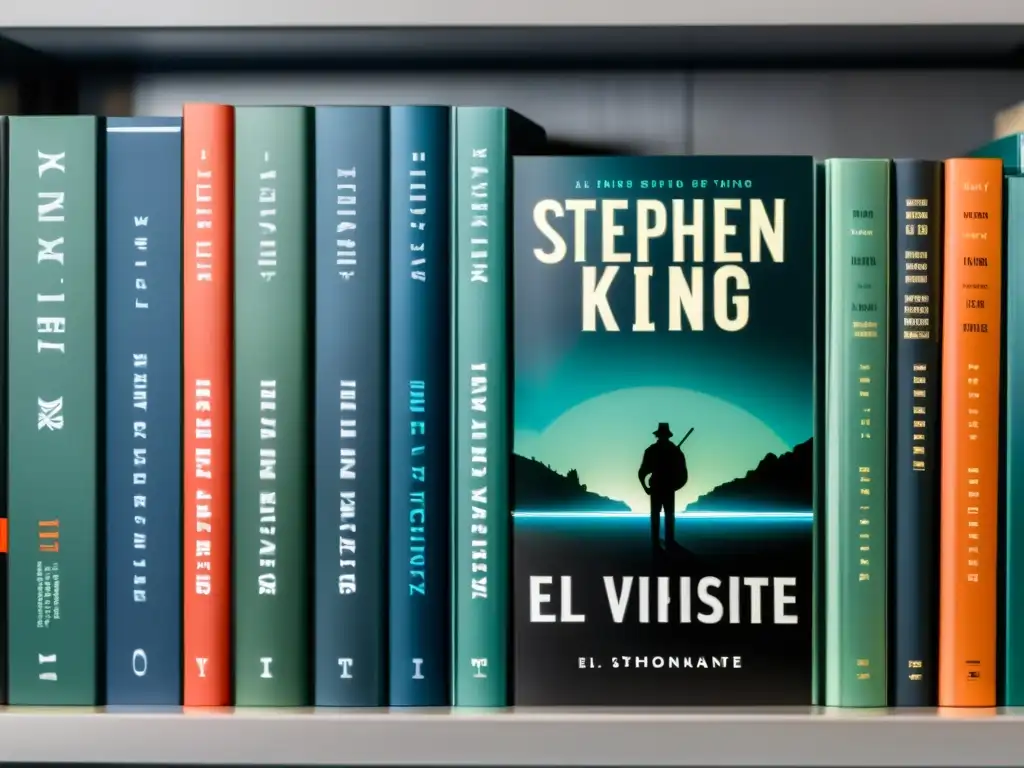 Un elegante montón de novelas de Stephen King, con 'El visitante' destacando