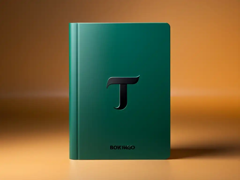 Una elegante portada de libro minimalista con el logo de Booktango