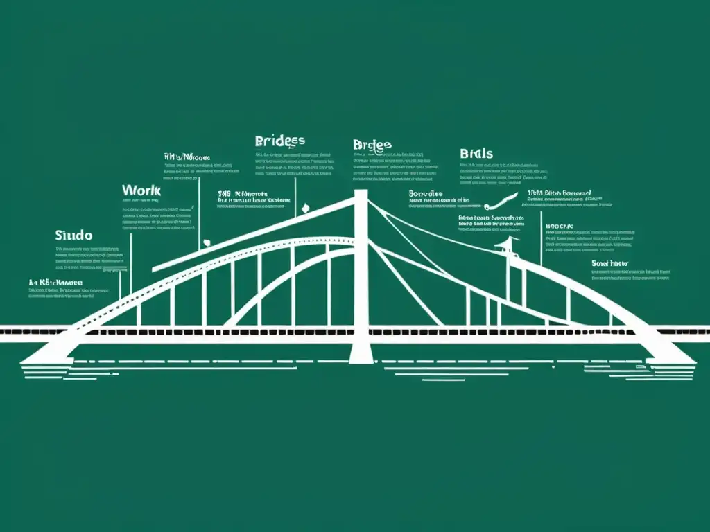 Un entramado de puentes literarios interconectados, representando la importancia de la intertextualidad en la literatura del siglo XXI