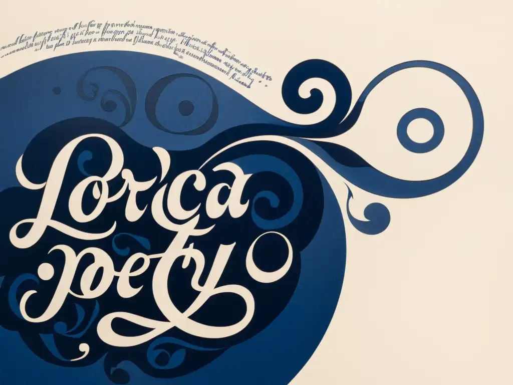 Exquisita caligrafía en poesía de Lorca, con figuras retóricas y elegante tinta índigo