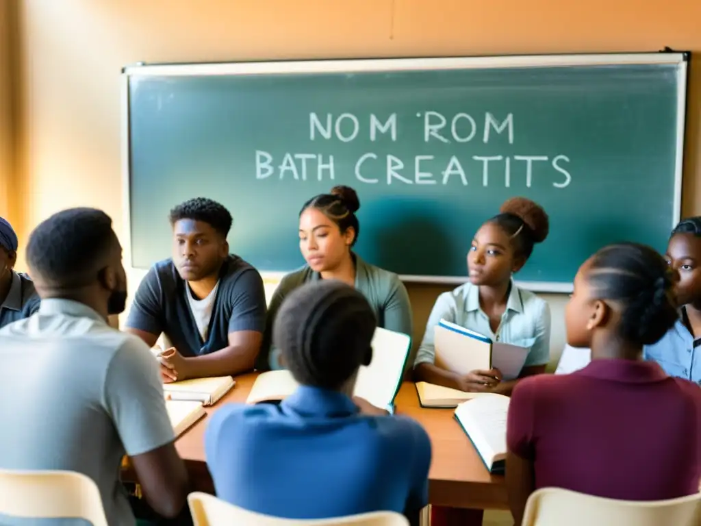 Un grupo de escritores en un taller de escritura, escuchando al instructor