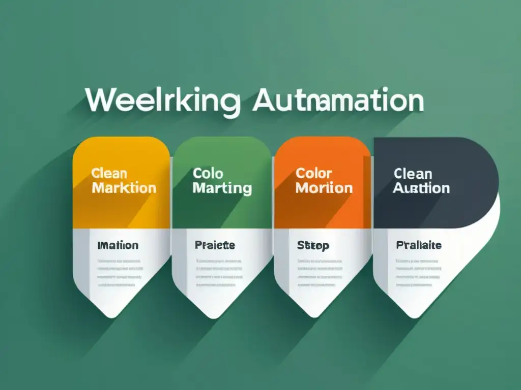 Herramientas de automatización para marketing literario: Flujo de trabajo digital limpio y moderno con pasos interconectados