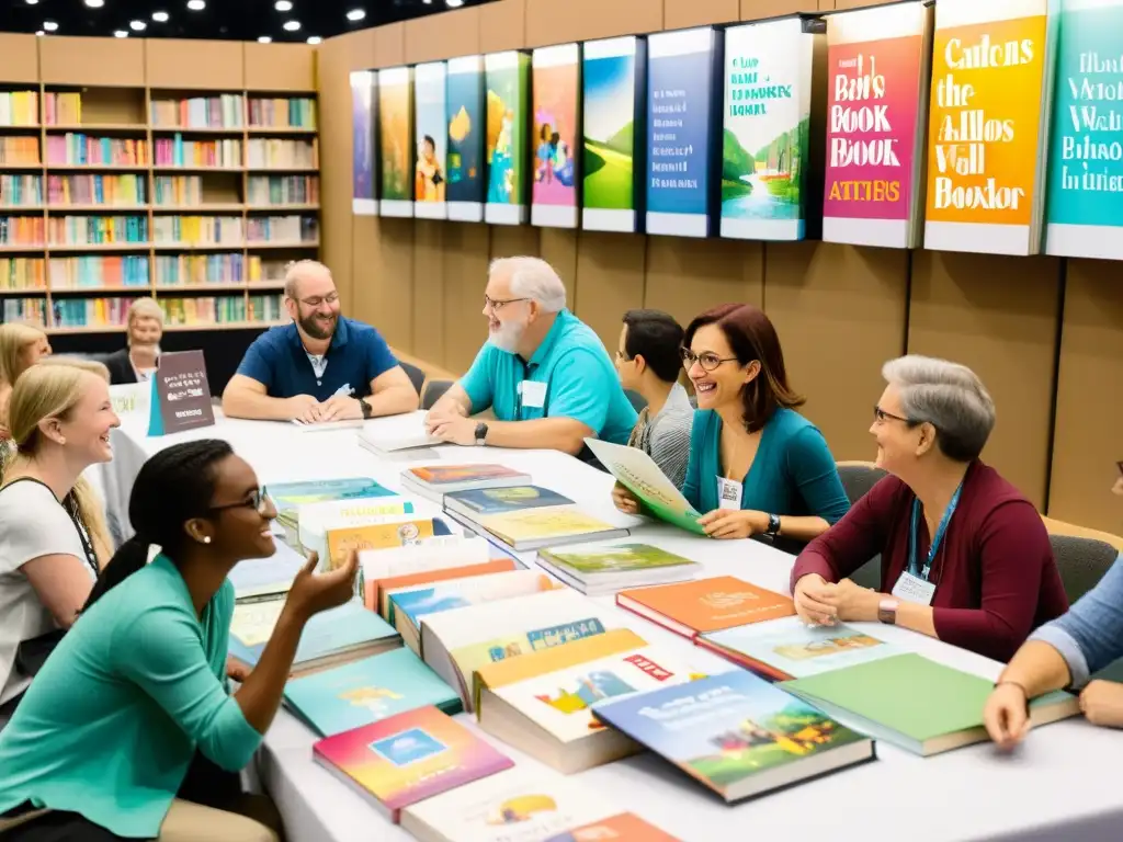 Ilustradores y autores de libros infantiles se reúnen en la animada Feria del Libro Infantil de Bolonia, discutiendo proyectos creativos