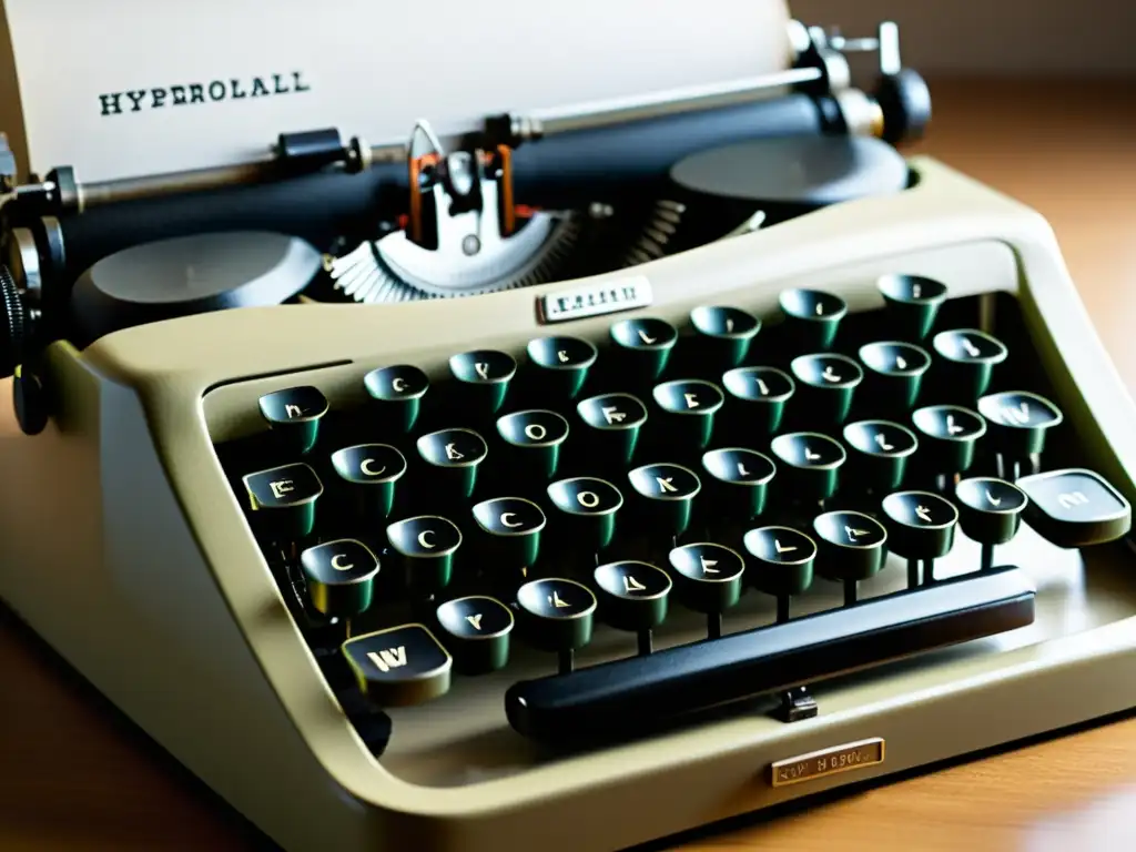 Imagen de una antigua máquina de escribir vintage, detalle de las teclas desgastadas, evocando el uso de experiencias personales en escritura