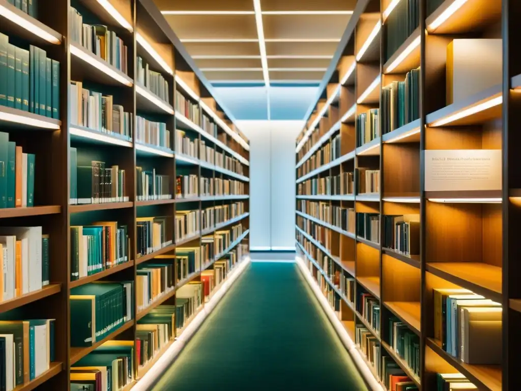 Imagen de una biblioteca con libros organizados por género