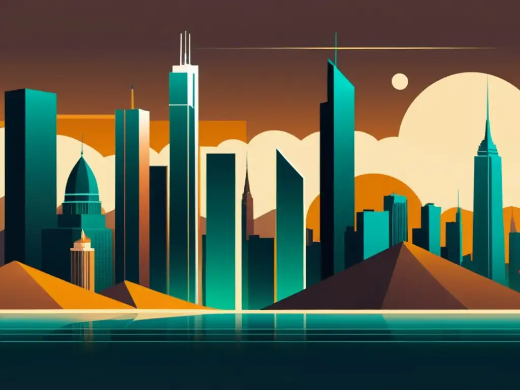 Cityscape futurista con influencias renacentistas Imagen digital minimalista con influencia del Renacimiento en narrativa transmedia