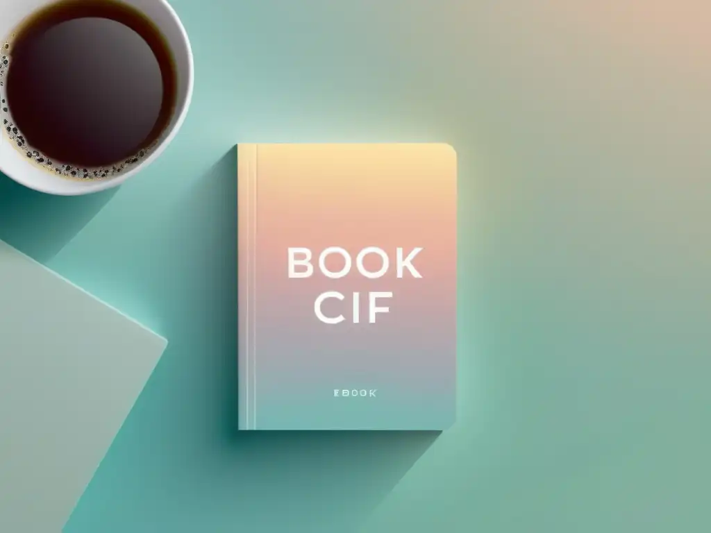 La imagen muestra una elegante portada de ebook minimalista con diseño de tipografía audaz y colores pastel