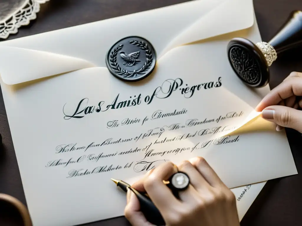 Imagen de elegantes manos intercambiando una carta sellada, evocando la sofisticación y la seducción de la novela epistolar Las amistades peligrosas