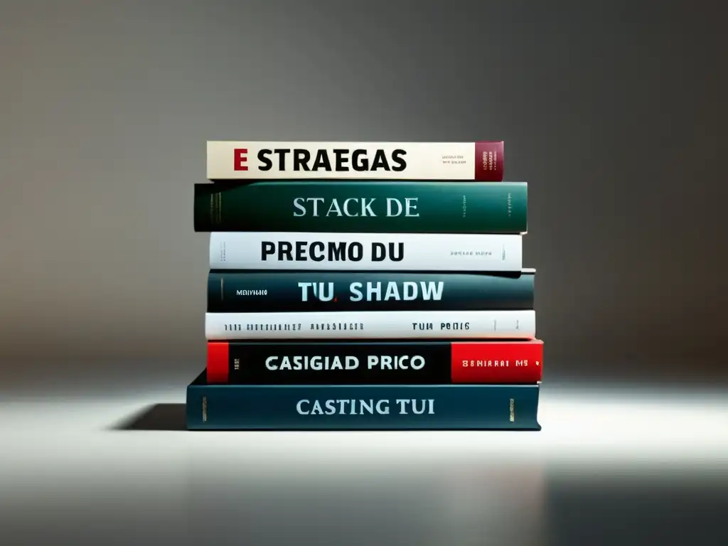 Imagen de libros apilados con etiqueta de precio, transmitiendo sofisticación y profesionalismo para técnicas de fijar precio libro digital