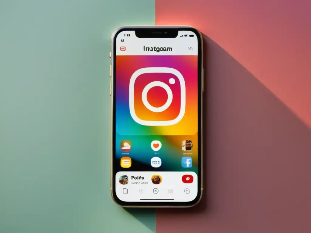 Imagen de alta resolución de pantallas divididas de Instagram y Pinterest, con vibrantes colores y pines curados