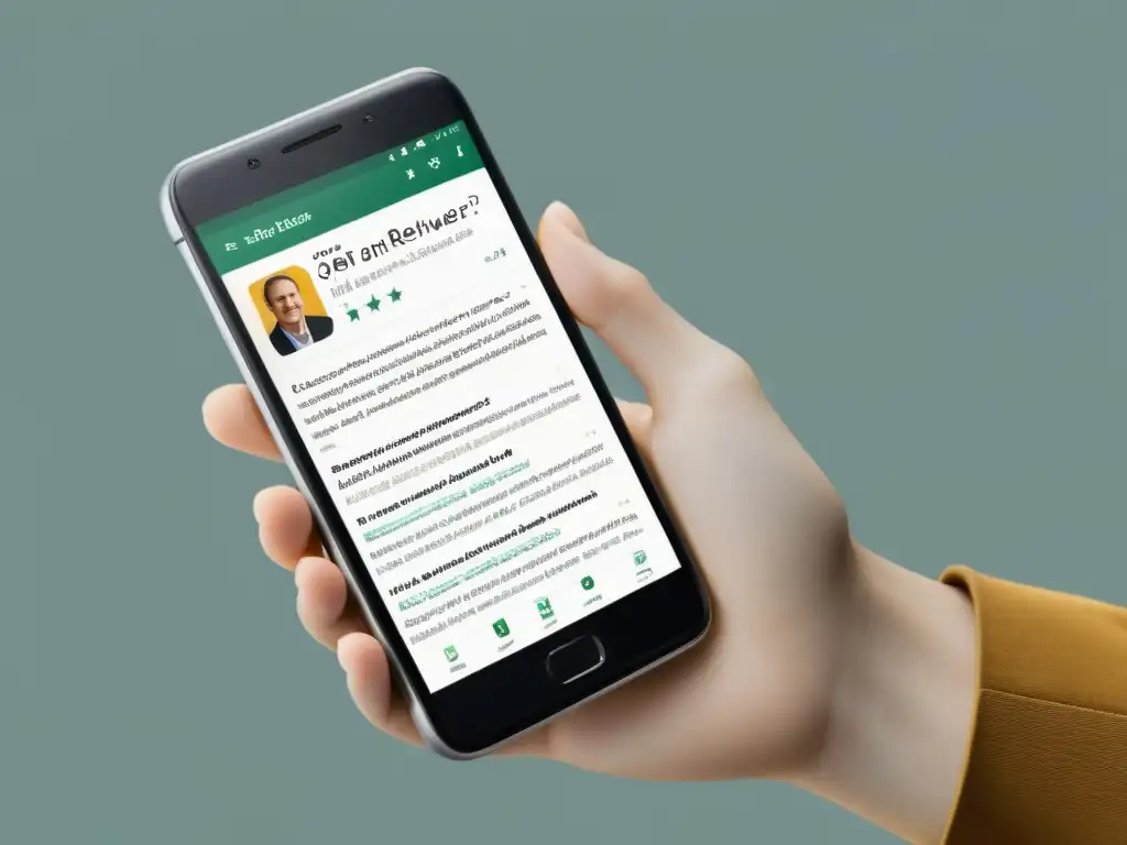 Interfaz moderna de app para reseñas de lectores, con diseño limpio y eficiente