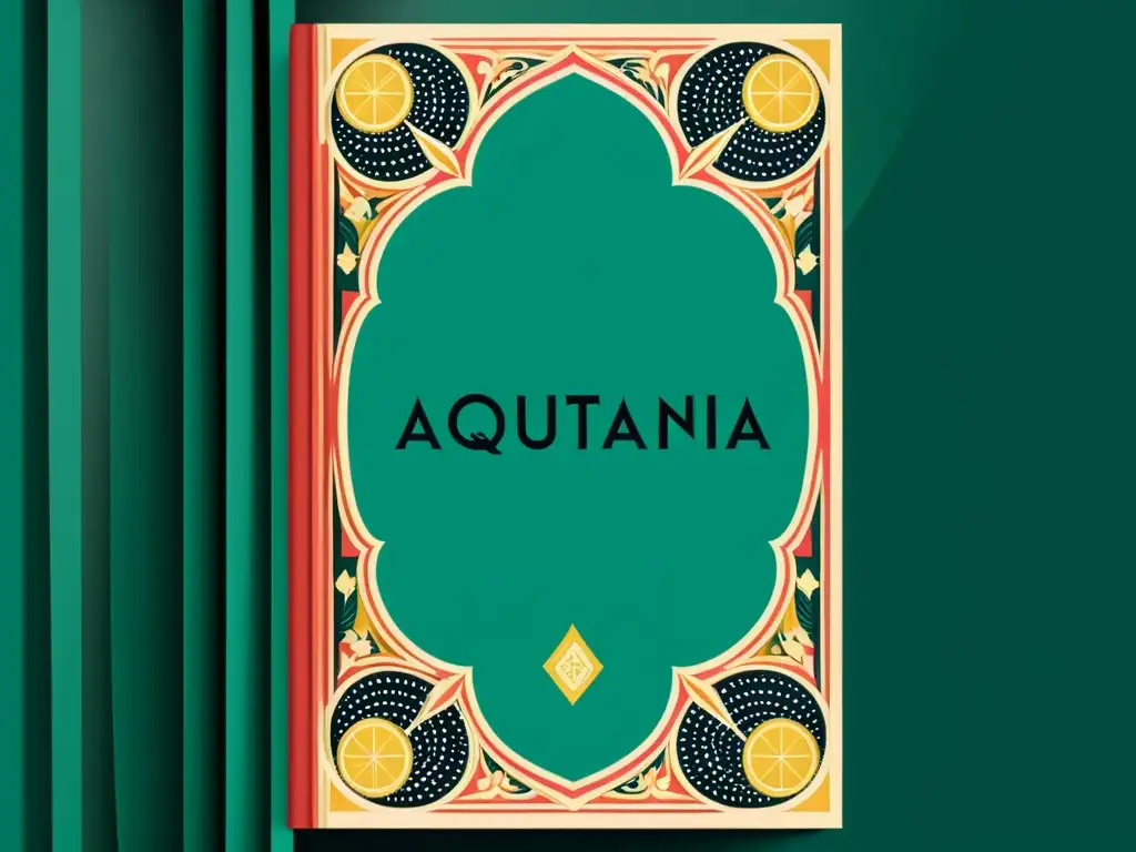 Aquitania Eva García Sáenz' cover: Intrincados detalles, tipografía elegante y colores cautivadores que exudan misterio y sofisticación