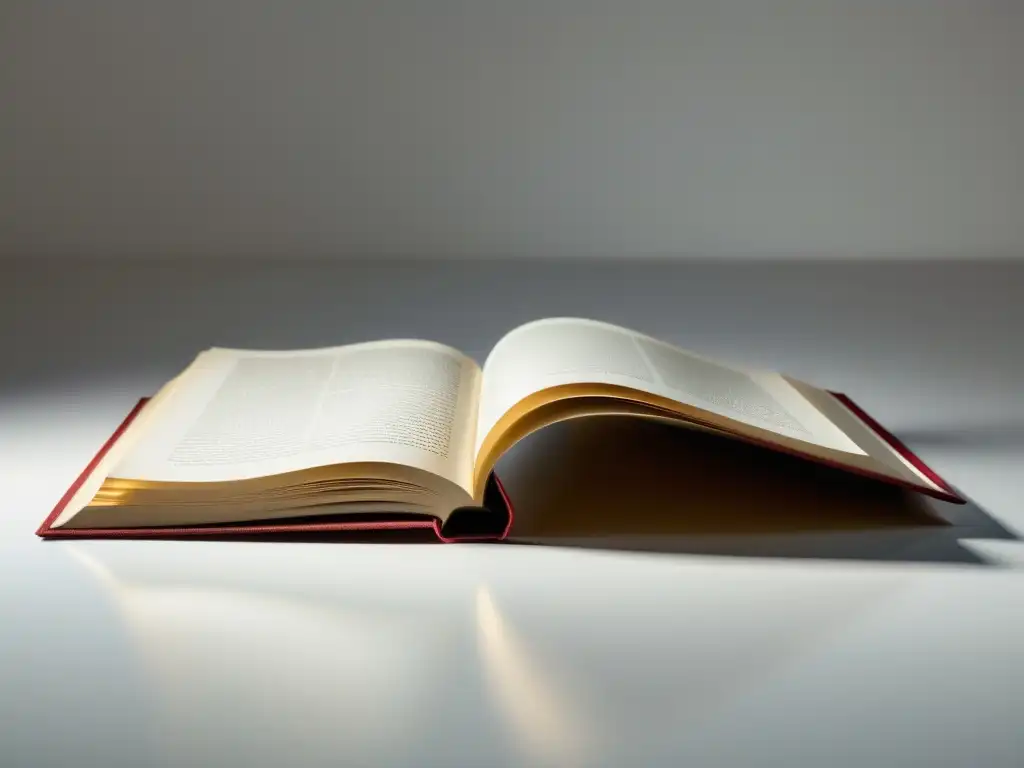Un libro abierto en blanco sobre una superficie limpia
