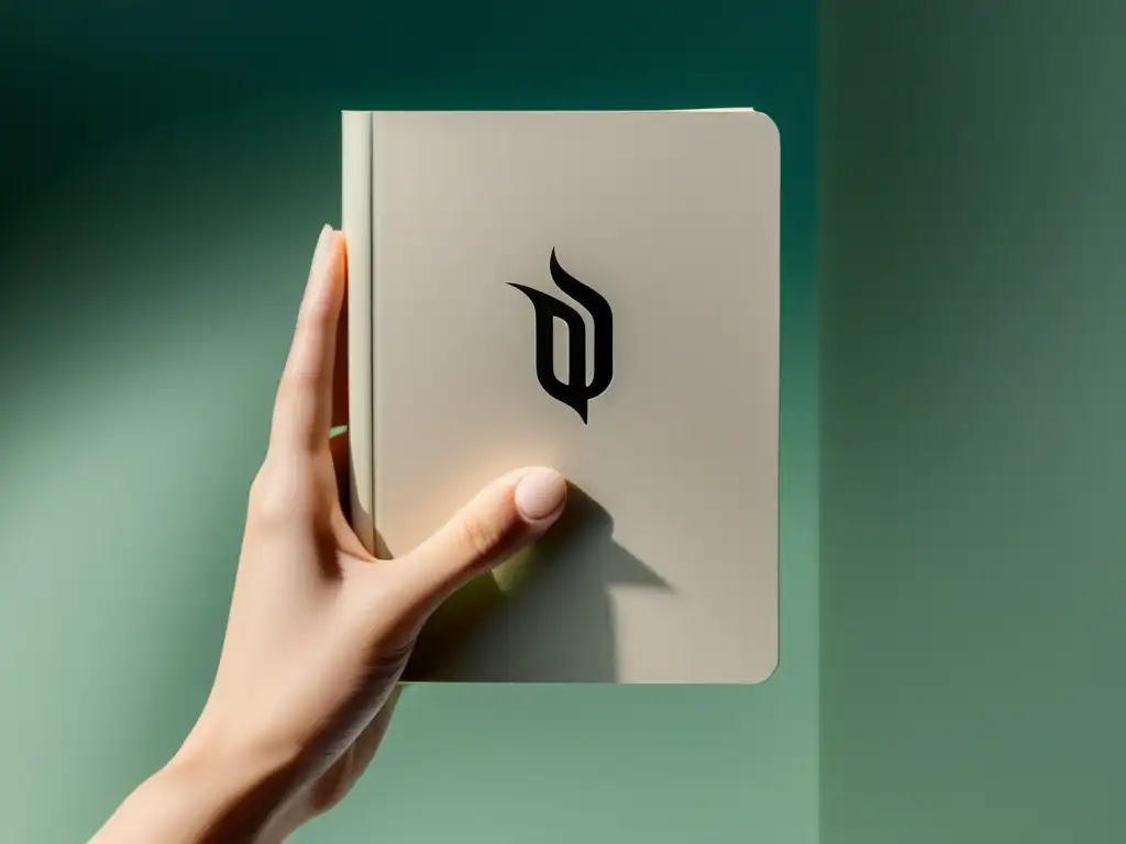 Mano sosteniendo un libro elegante con el logo de Bubok en la portada