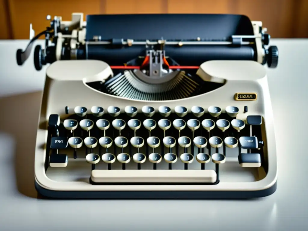 Contraste de Teclados: Vintage y Moderno Comparación entre una máquina de escribir vintage y un teclado de computadora moderno, mostrando la evolución de la escritura