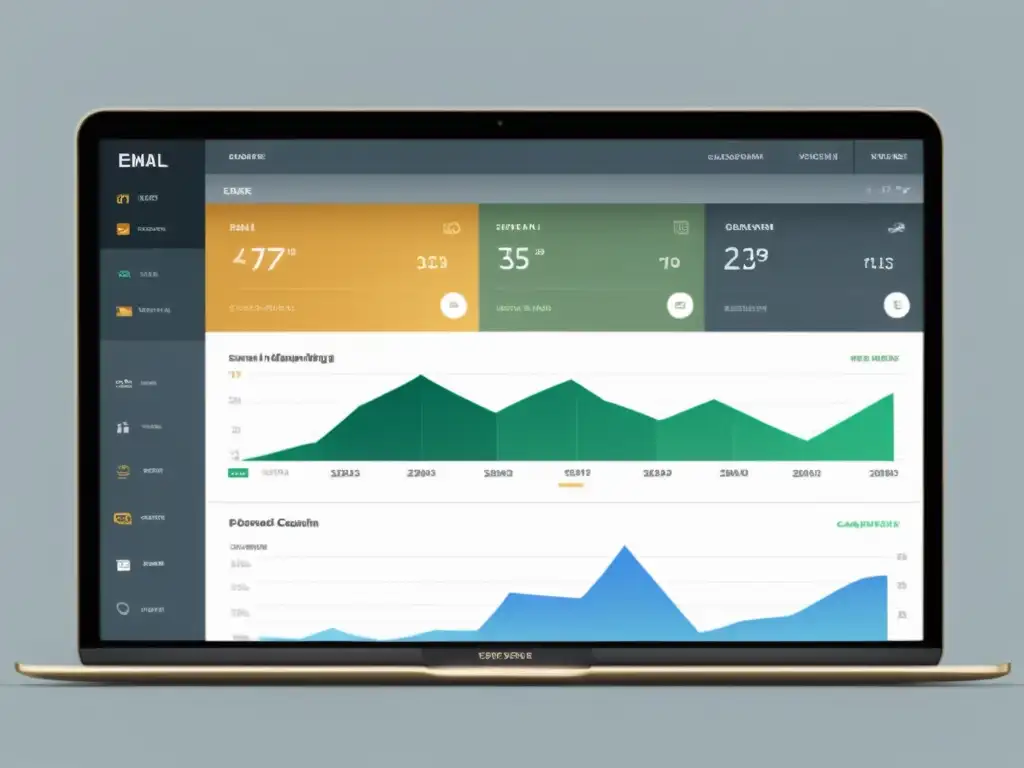 Dashboard de email marketing moderno y minimalista para construir lista correo electrónico autores