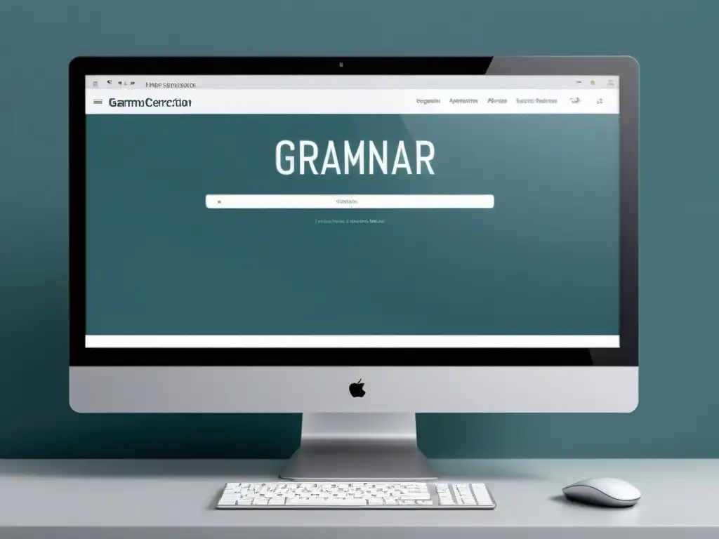 Monitor moderno muestra software revisión gramatical escritores