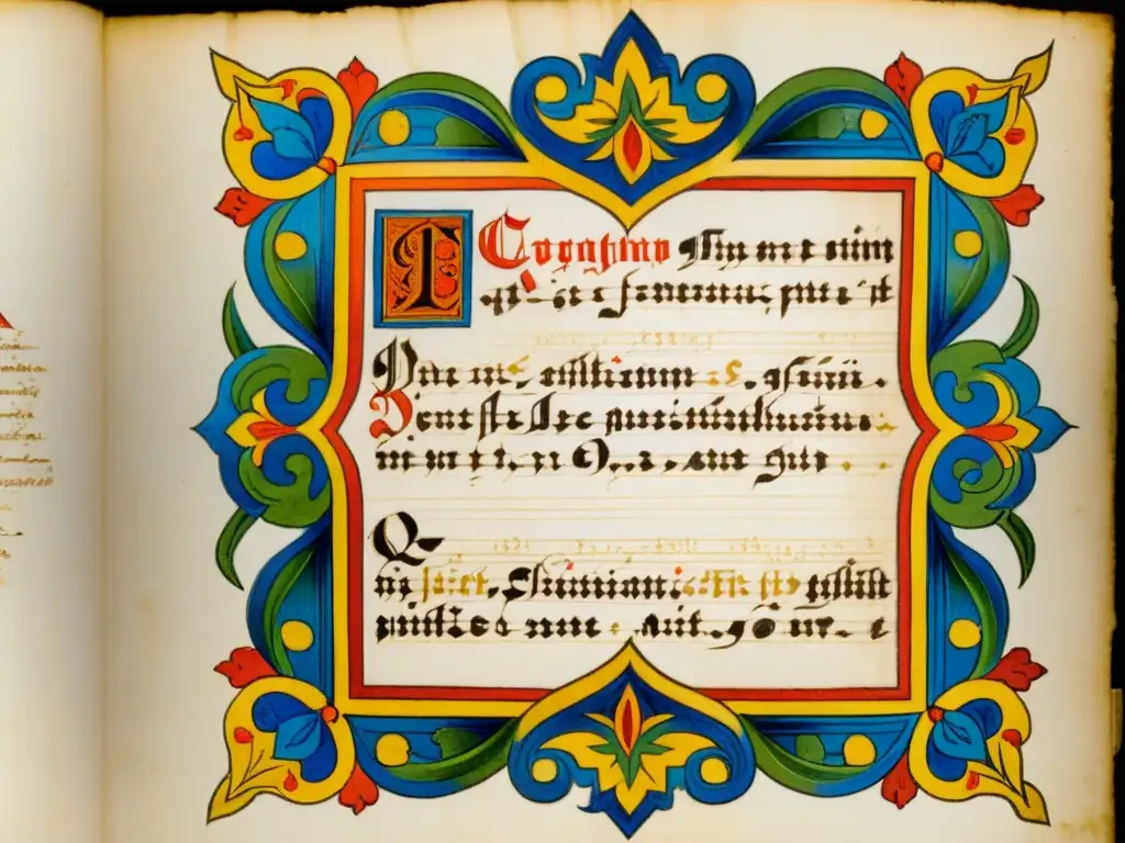 Una página detallada de un manuscrito del Barroco con caligrafía y ornamentación vibrante, con un poema de Góngora o Quevedo