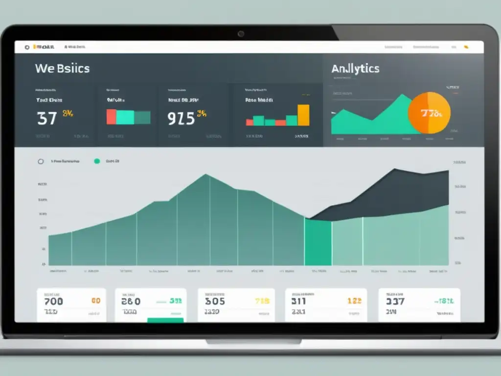 Panel de análisis web con diseño moderno y elegante