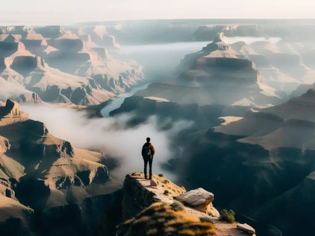 Persona contemplando el abismo, destacando la técnica narrativa cambio de perspectiva