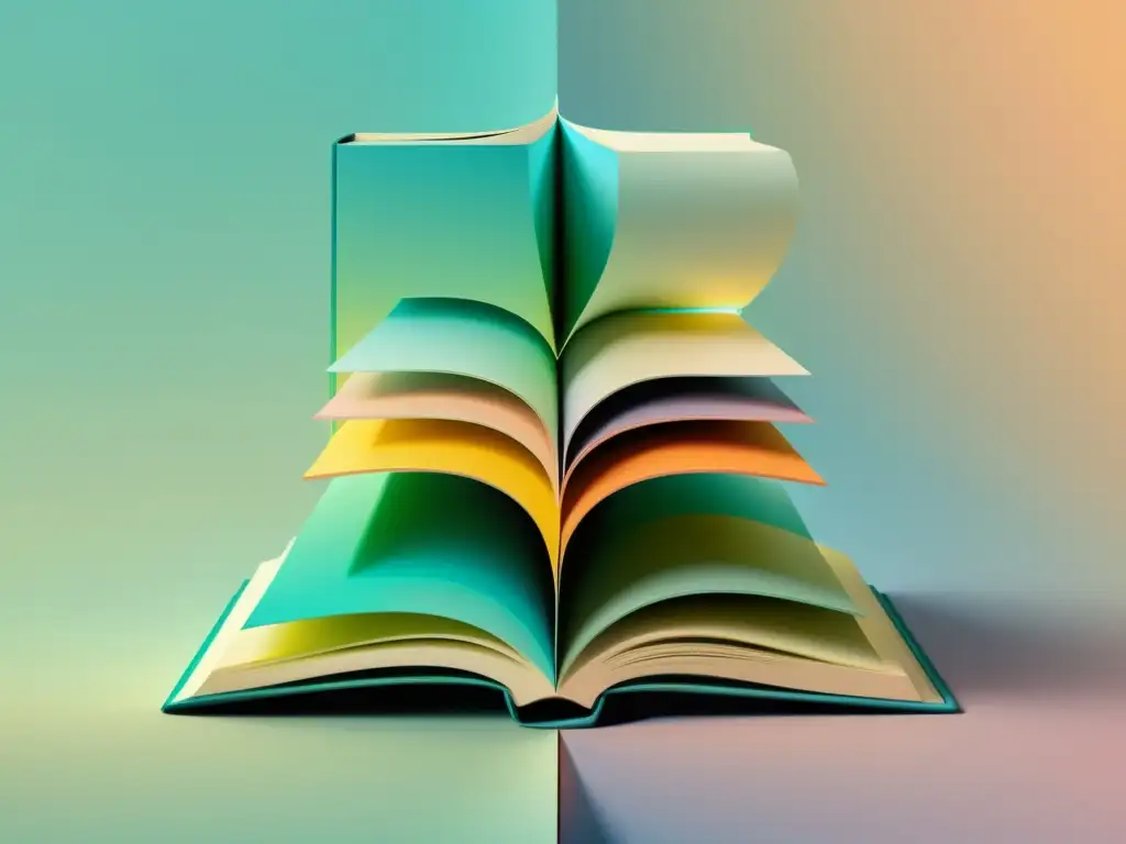 Portada de libro con ilusión óptica y técnica narrativa cambio de perspectiva, sobre fondo de colores pastel