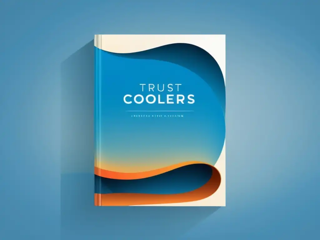 Diseño de portada de libro minimalista: Azul confiable y naranja cálido Portada minimalista de libro con transición de azul a naranja, transmitiendo confianza, calidez y creatividad