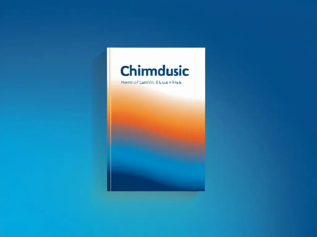 Diseño de portada de libro minimalista: armonía en transición Portada minimalista de libro con influencia psicología del color: fondo degradado azul a naranja, tipografía sencilla y equilibrio visual