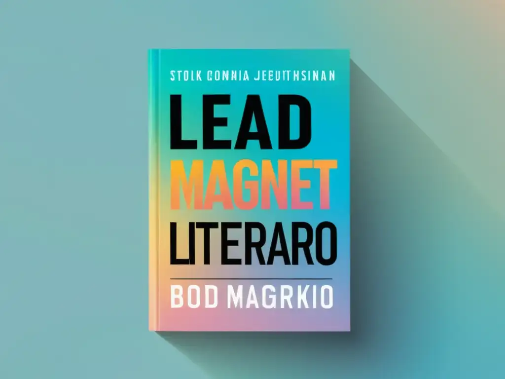 Portada minimalista de libro con tipografía llamativa que dice 'Lead Magnet Literario para escritores'