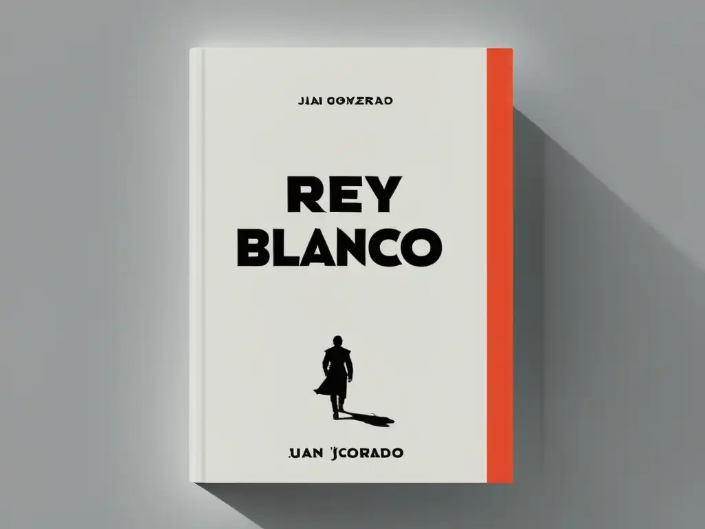 Portada minimalista de 'Rey blanco' de Juan Gómez-Jurado, con elegante tipografía sobre fondo blanco y una imagen simbólica que evoca misterio