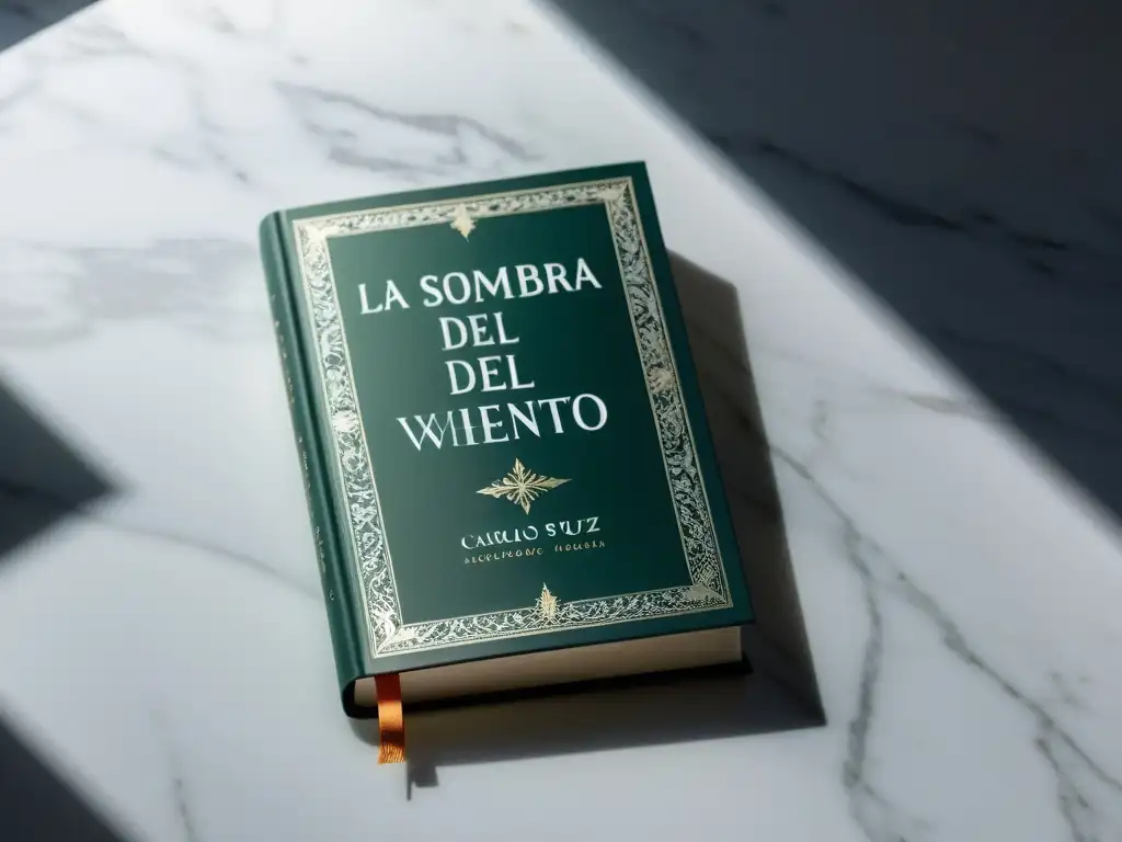 Portada de 'La Sombra del Viento' en mármol blanco