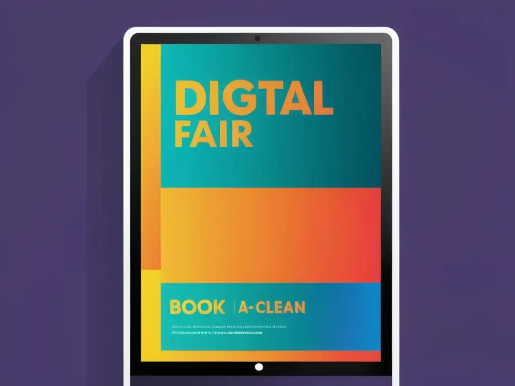 Pósteres Ferias del Libro en pantalla digital futurista, impacto de la era digital en diseño de pósteres