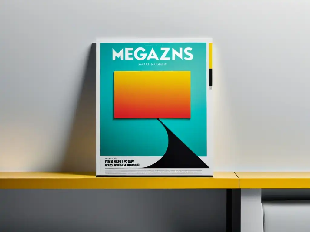 Un puesto de revistas minimalista en Plataforma Issuu revistas visuales, con portadas vibrantes y una atmósfera acogedora