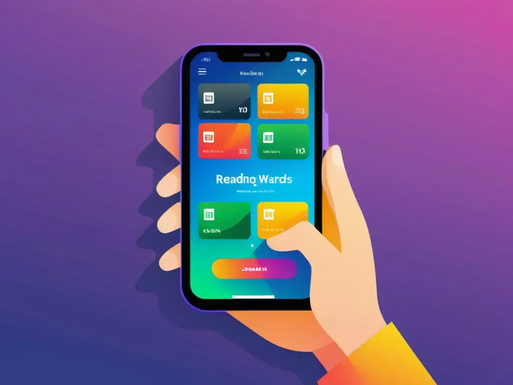 Un smartphone muestra una app de lectura con recompensas, brindando emoción y oportunidad en la era digital