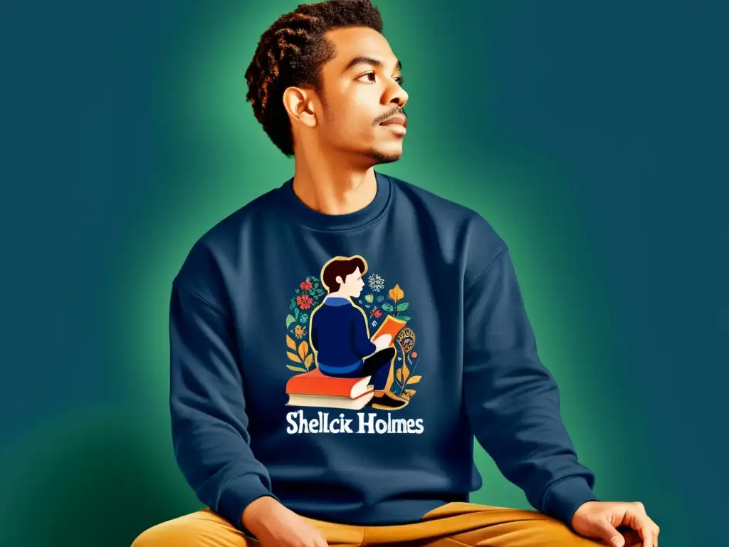 Sudadera literaria de comodidad y cultura con ilustraciones detalladas de personajes clásicos