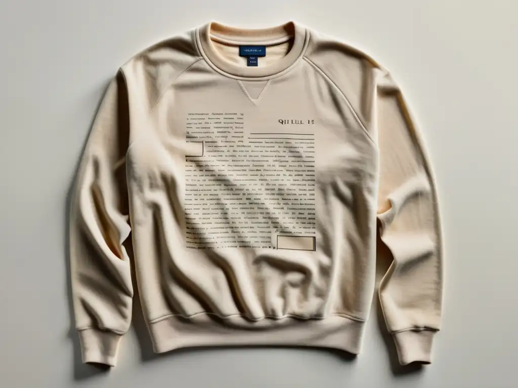 Sudadera literaria de comodidad y cultura con diseño de elementos literarios en tonos suaves sobre fondo blanco