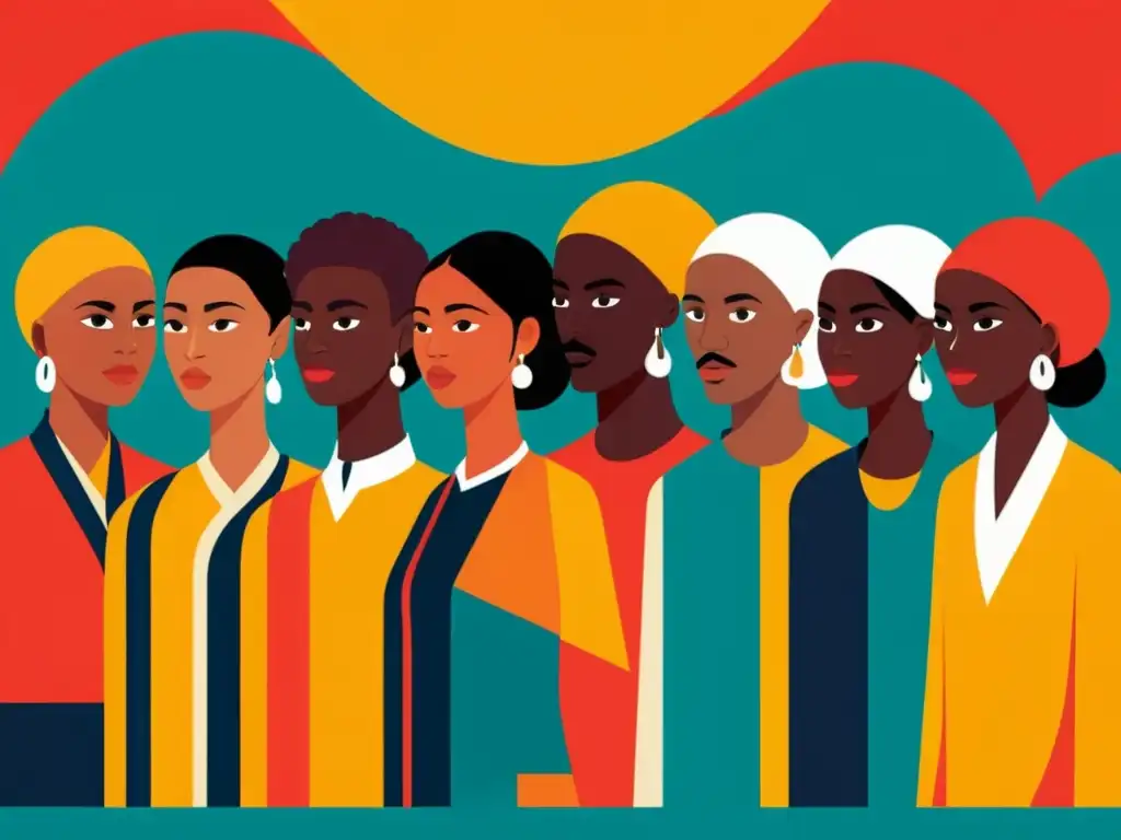 Vibrante ilustración digital de diversidad cultural y unidad en la Literatura postcolonial voces emergentes