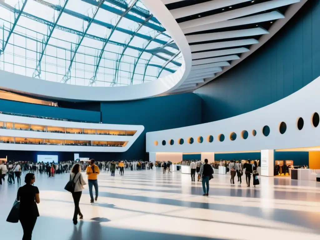 Vibrante feria del libro electrónico 2021: moderna arquitectura y tecnología en un bullicioso centro de convenciones